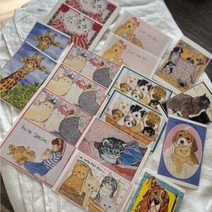 Assorted Cute Animal Greeting Cards - Cats, Dogs & More